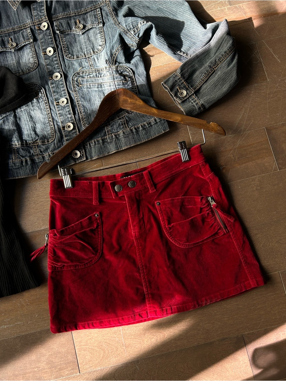 Guess Red Corduroy Mini Skirt